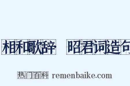 相和歌辞·昭君词造句是什么意思的图片